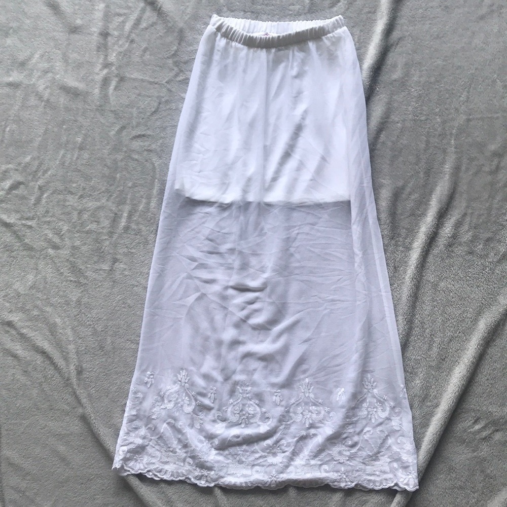White lace bottom maxi skirt